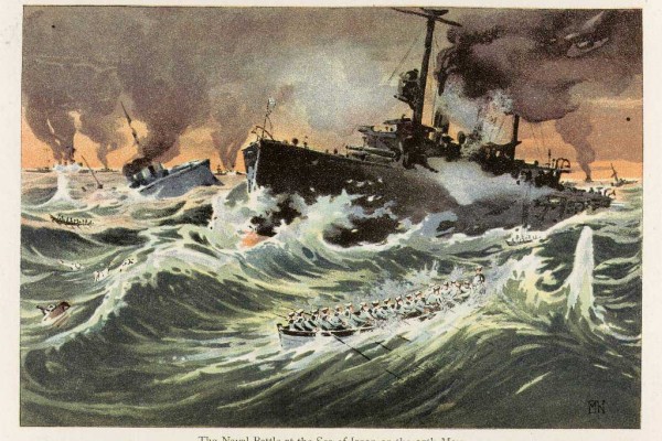 Représentation de la bataille de Tsushima