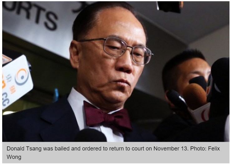 Donald Tsang, ex-chef de l’exécutif hongkongais (2005-2012), doit répondre d’accusations de corruption. Copie d’écran du South China Morning Post, le 5 octobre 2015.