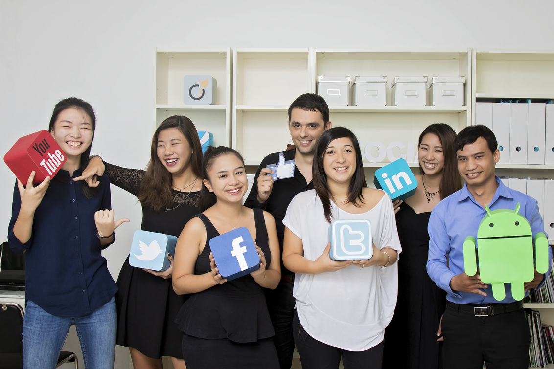 L’équipe de l’agence digital de communication et marketing Endorphine Concept à Phnom Penh, au Cambodge. (Crédit : DR)