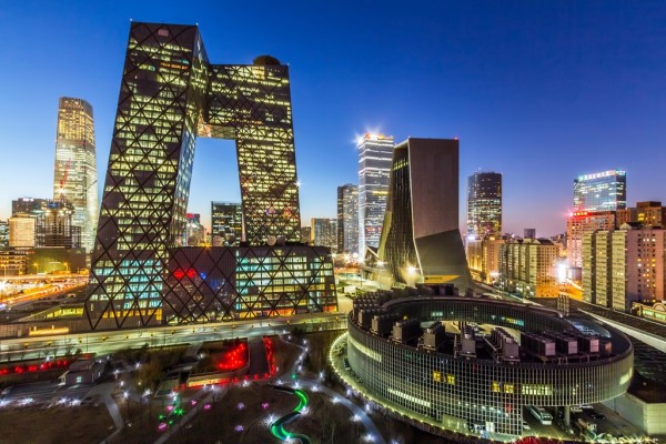 Le quartier d’affaires autour de la tour CCTV à Pékin, le 5 janvier 2015.