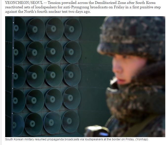 Reprise des transmissions radiophoniques “La voix de la liberté” sud-coréennes aux frontières entre les deux Corées