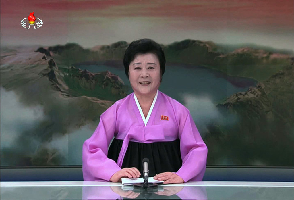 La présentatrice de la télévision nationale nord coréenne