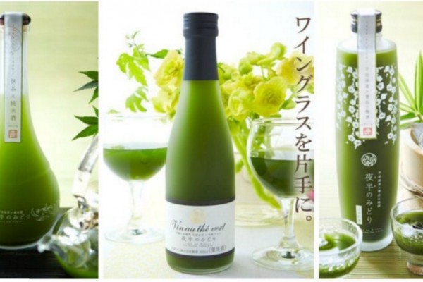 Au Japon, une marque commercialise du vin au thé vert appelé "Vin au thé vert", en français dans le texte. Si, si. Copie d'écran de Japan Today, le 30 mars 2016.