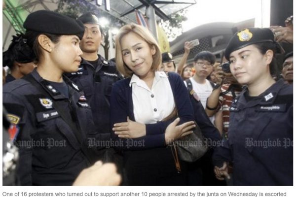 La répression continue de s'abattre sur les opposants au projet de Constitution thaïlandaise. Copie d'écran du “Bangkok Post”, le 28 avril 2016.