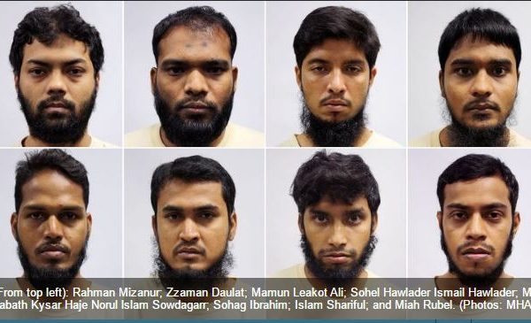 Les 8 hommes sont membres de l'Etat Islamique du Bangladesh, et constituent le premier groupe entièrement composé d'étrangers à être détenus en vertu de la loi sur la sécurité intérieure (ISA) depuis 1963. Copie d'écran du “Channel News Asia”, le 4 mai 2016.