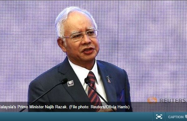 Le Premier ministre malaisien Najib Razak. Son Parti, le Barisan Nasional a remporté des élections régionales au Sarawak dans la partie insulaire orientale de la Malaisie. Copie d'écran de "Channel News Asia", le 12 mai 2016.