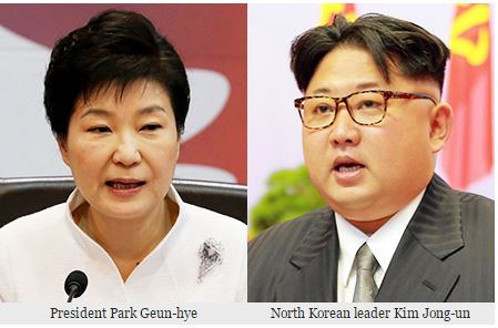 La présidente sud-coréenne Park Geun-hye refuse le dialogue proposé par le leader nord-coréen, Kim Jong-un. De nombreux politiciens considèrent que cette politique attise les tensions. Copie d'écran du "Korea Times", le 12 mai 2016.