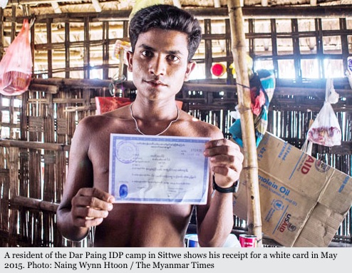 La Birmanie a lancé un programme de "vérification de citoyenneté" concernant notamment les Rohingyas, minorité musulmane considérée comme apatride. Copie d'écran du Myanmar Times, le 9 juin 2016.