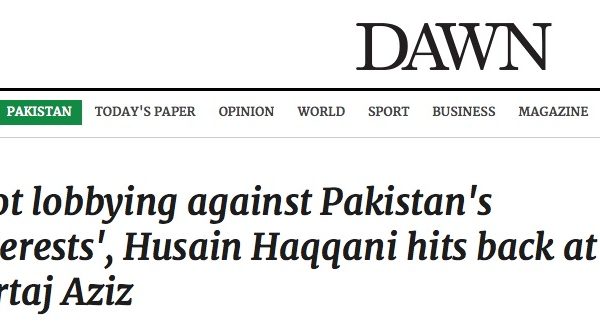 Les hautes sphères pakistanaises se tirent dans les pattes. Copie d'écran de Dawn, le 22 juin 2016.
