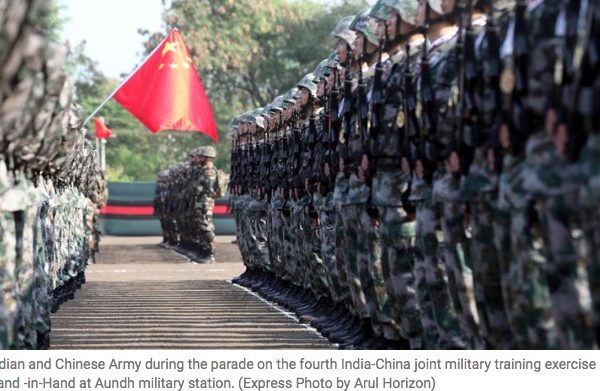 250 militaires chinois ont traversé la frontière avec l'Inde. Une opération plus courante qu'on ne le pense. Copie d'écran de The Indian Express, le 14 juin 2016.
