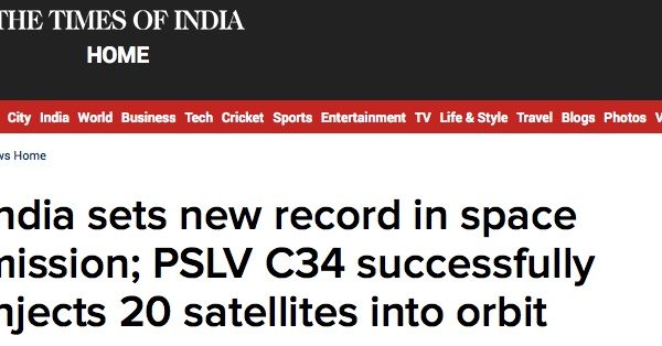 L'Inde a établi un nouveau record national. Copie d'écran du Times of India, le 22 juin 2016.