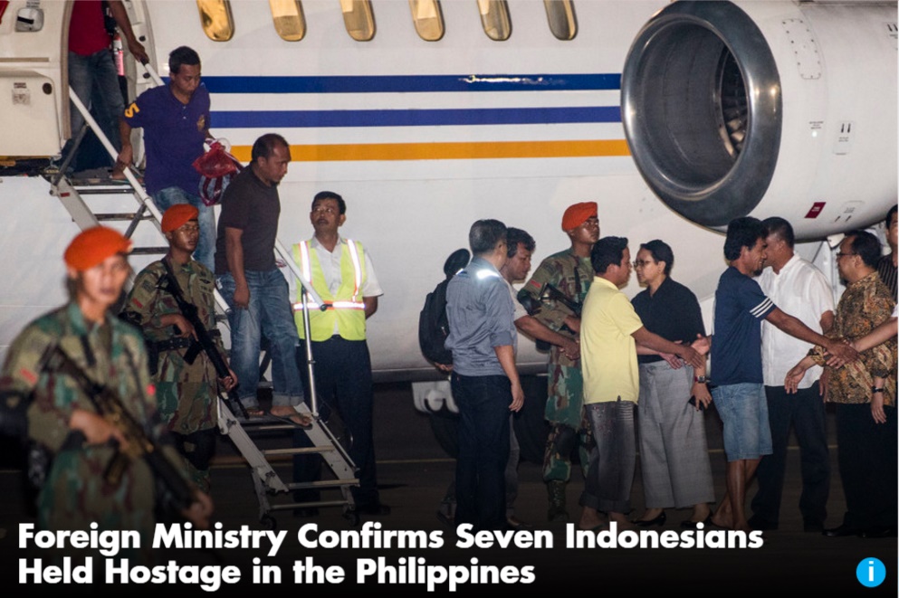 Le gouvernement confirme la prise d'otage de sept ressortissants indonésiens, membres d'équipage d'un remorqueur. Copie d'écran du Jakarta Globe, le 24 juin 2016.