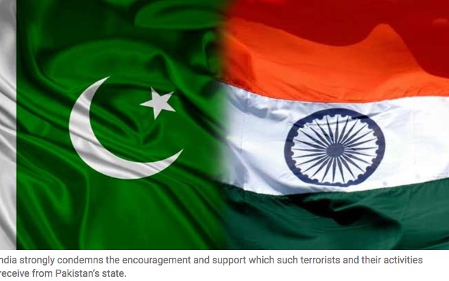 L'Inde a critiqué "l’ingérence déplorable" du Pakistan au Cachemire, et l’a appelé à "évacuer la zone du Cachemire illégalement occupée". Copie d'écran de The Indian Express, le 22 juillet 2016.
