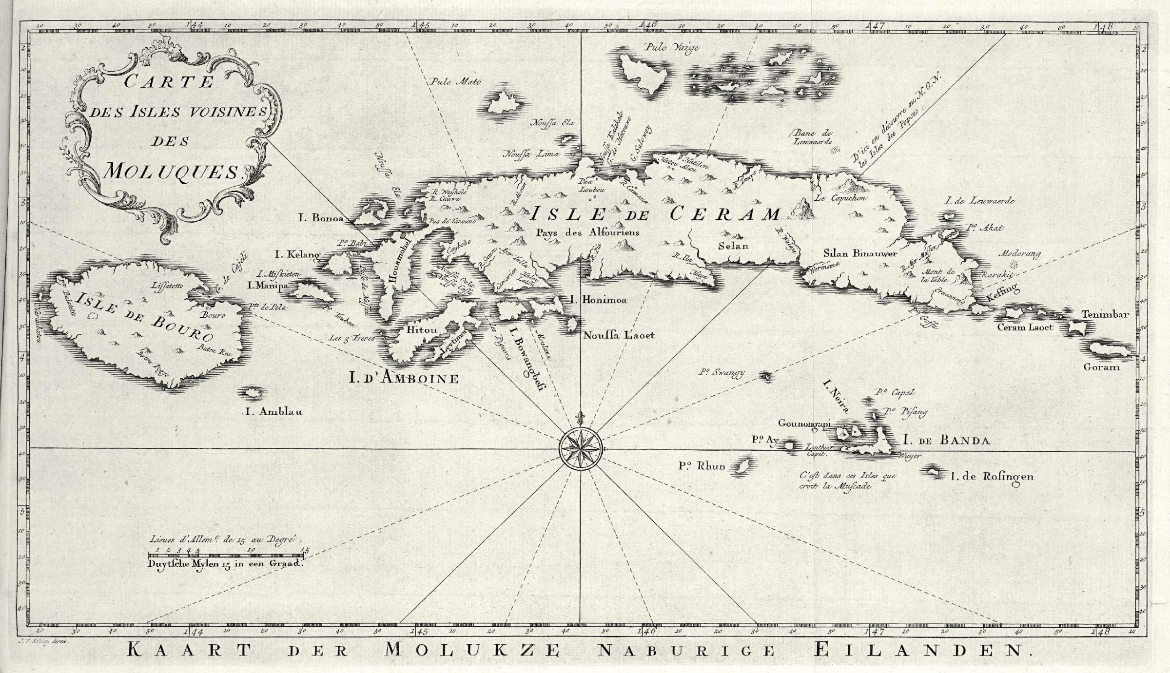 Carte des Moluques du Sud au XVIIIe siècle.
