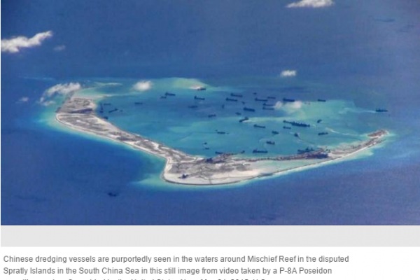 Le gouvernement japonais a indiqué dans son livre blanc sur la défense sa préoccupation face à la "coercition chinoise" dans les litiges de mer de Chine méridionale. Copie d'écran de Reuters, le 2 août 2016.