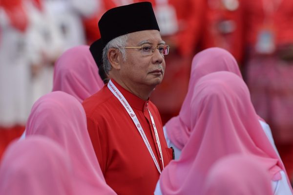 Najib Razak, Premier ministre malaisien et président de l'United Malays National Organisation (UMNO) au pouvoir, lors du congrès annuel de son parti à Kuala Lumpur le 10 décembre 2015.