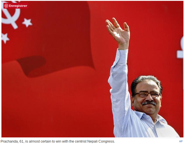 Le leader du parti communiste unifié du Népal Pushpa Kamal Dahal est assuré d'être élu Premier ministre ce mercredi 3 août, avec le soutien du Congrès népalais. Copie d'écran de The Hindu, le 3 août 2016.