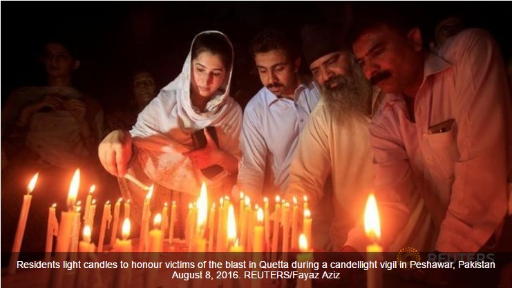 Daech revendique l'attentat de l'hôpital de Quetta ayant causé 70 morts et 112 blessés. Copie d'écran de Channel News Asia, le 9 août 2016.