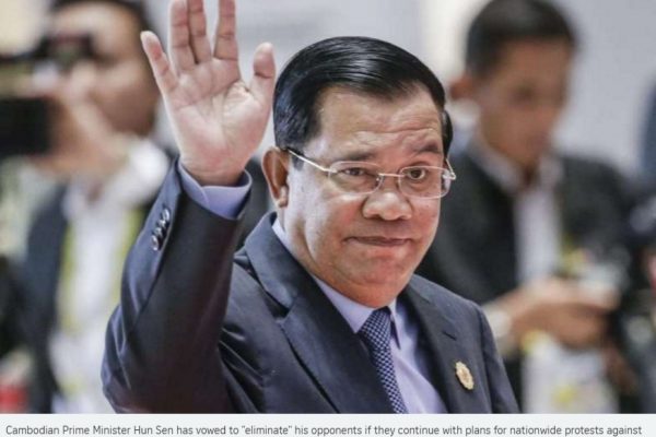 Le Premier ministre cambodgien Hun Sen serre officiellement la vis à l'encontre de ses opposants. Copie d'écran du Straits Times, le 19 septembre 2016.