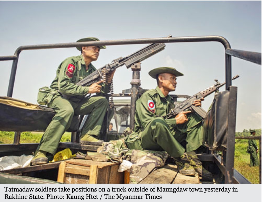 Les responsables de l'attaque feraient partie du groupe islamiste Aqa Mul Mujahidin selon le gouvernement. Copie d'écran du Myanmar Times, le 17 octobre 2016.