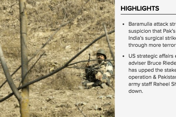 L'attaque de la base militaire de Baramulla a provoqué la mort d'un soldat indien le 3 octobre. Copie d'écran de the India Times, le 4 octobre 2016.