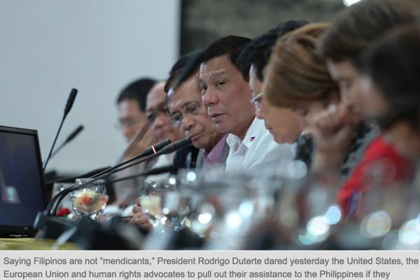 Cette dernière tirade du président philippin lui a valu des critiques de sa vice-présidente. Copie d'écran du Philippine Star, le 7 octobre 2016.