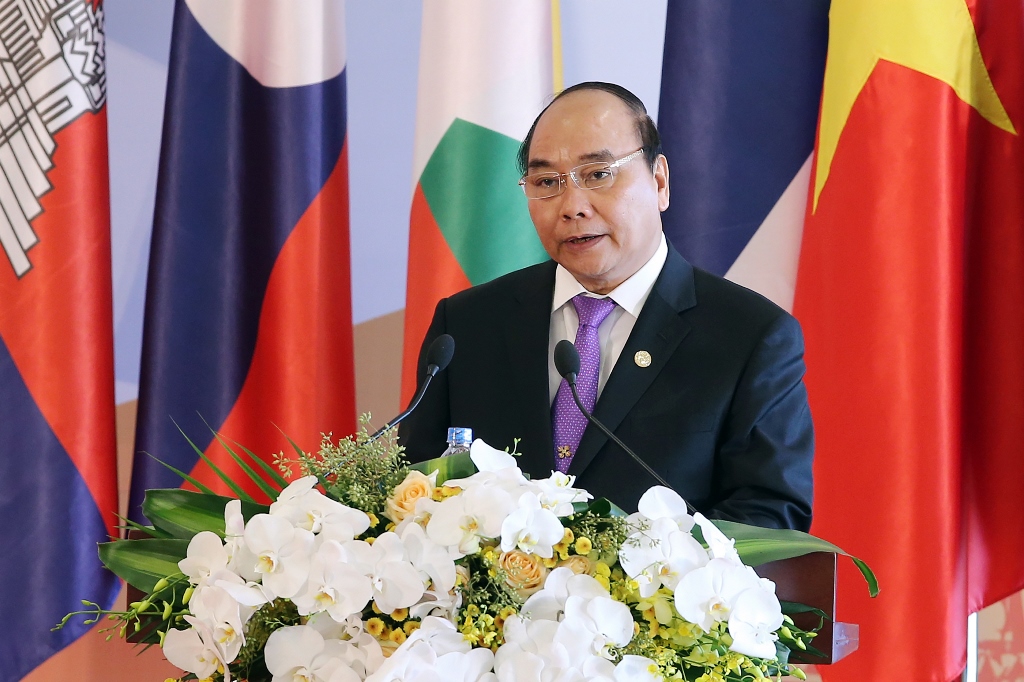 Le Premier ministre vietnamien Nguyen Xuan Phuc lors du 8ème Sommet Cambodge-Laos-Myanmar-Vietnam (CLMV-8) à Hanoï, le 26 octobre 2016.