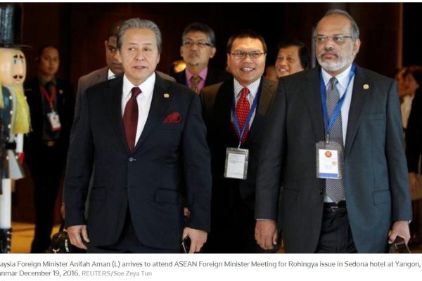 Loin d'être anodine, la réunion des dix ministres des Affaires étrangères de l'ASEAN sur la question rohingya marque un véritable tournant. Copie d'écran de Reuters, le 19 décembre 2016.