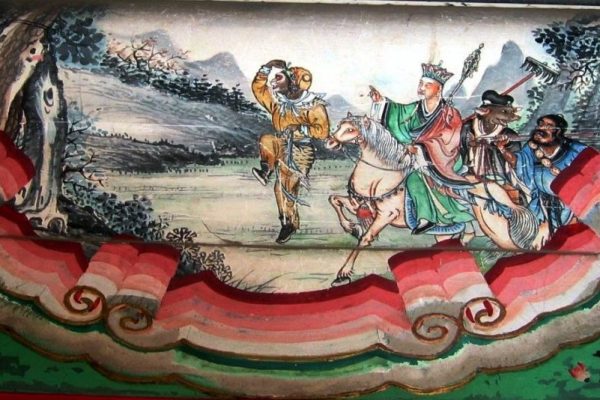 Fresque représentant l’œuvre de Xuanzang, voyageur chinois en Asie centrale Shizhao. (Crédits : Novastan)