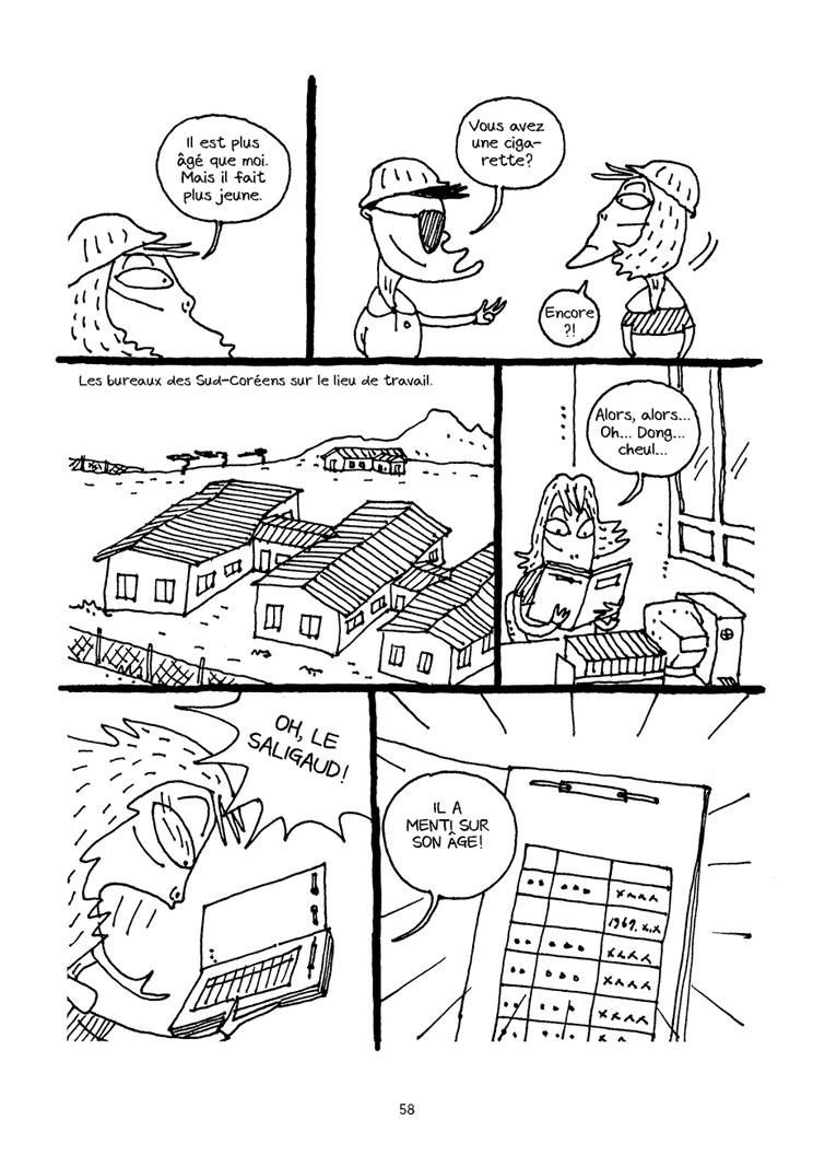 Extrait de la bande dessinée "Le visiteur du sud", Scénario et dessin Oh Yeong Jin. Editions Flblb.