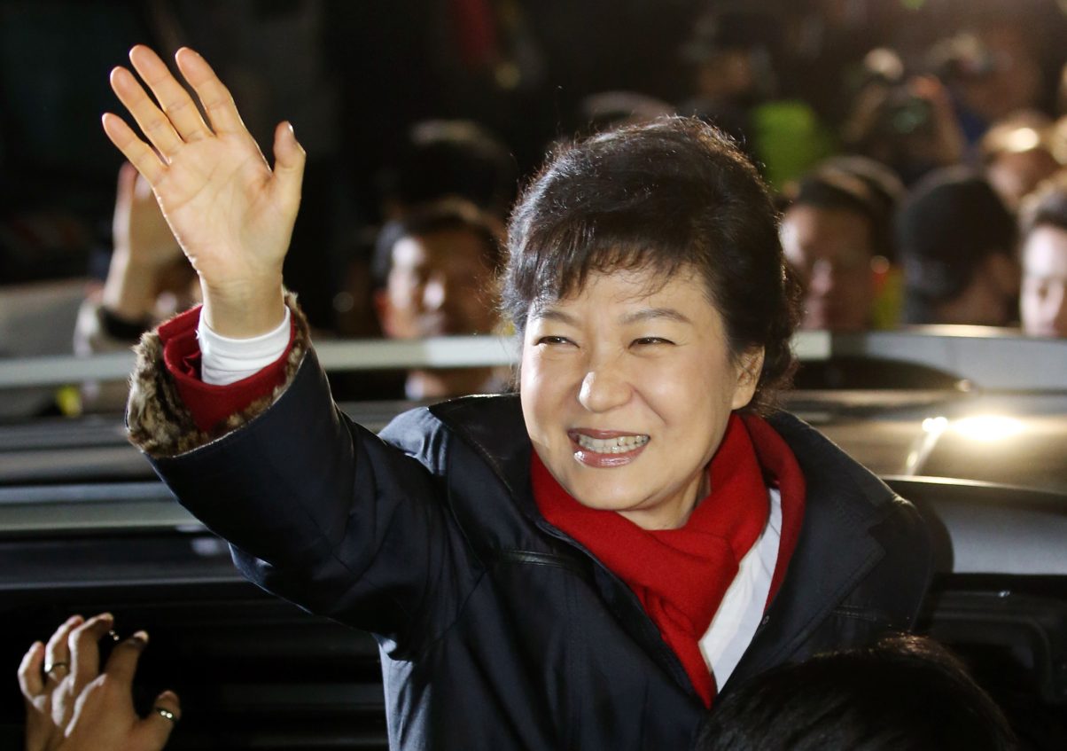 C'était le 10 décembre 2012 : Park Geun-hye était élue présidente de la Corée du Sud. (Crédits : AFP PHOTO/DONG-A ILBO)