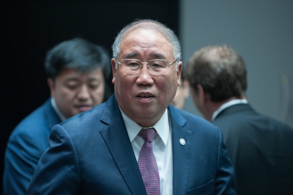 Le négociateur chinois sur le changement climatique, Xie Zhenhua, lors d'une réunion des ministres de l'Environnement à Montréal, le 16 septembre 2017. (Crédits : AFP PHOTO / Alice CHICHE)