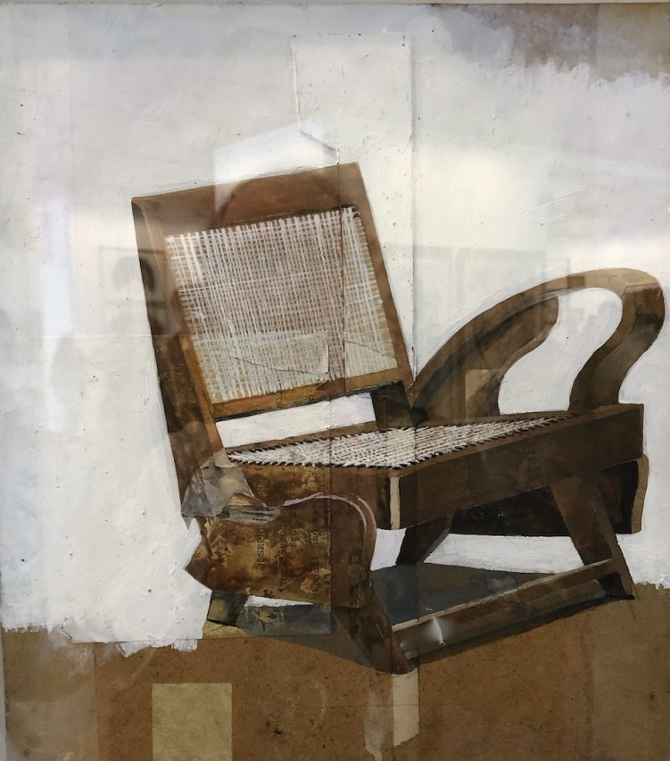 Dessin de chaise par Julien Segard, présentés à l’India Art Fair de New Delhi du 30 janvier au 2 février 2019. (Crédit : Michel Testard)