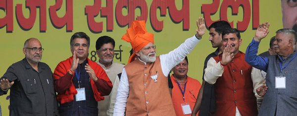 Le Premier ministre indien narendra Modi en campagne pour sa réélection, à Jammu le 28 mars 2019. (Source : Dhaka Tribune)