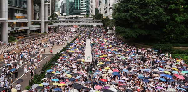 Manifestation contre la loi sur l'extradition à Hong Kong le 9 juin 2019. (Source : Wikimedia Commons)