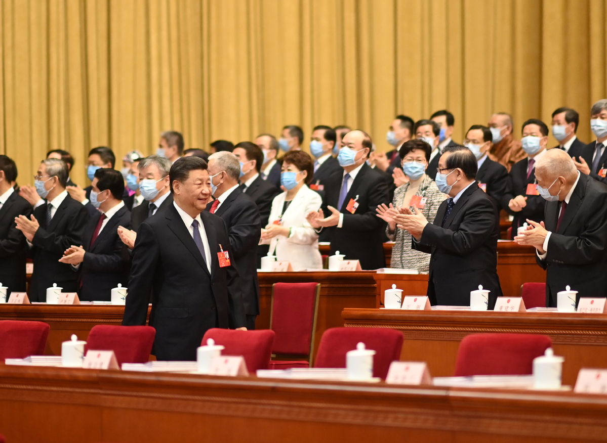 Le président chinois Xi Jinping à l'ouverture de la 3e session de la 13e Assemblée nationale populaire au Grand Hall du Peuple à Pékin, le 22 mai 2020. (Source : Chinadaily)