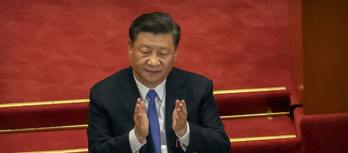 Le président chinois Xi Jinping lors de la session annuelle de l'assemblée nationale populaire à Pékin le 28 mai 2020. (Source :The Blade)
