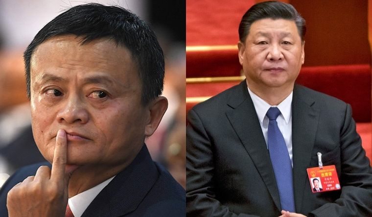 Le PDG d'Alibaba, Jack Ma, et le président chinois Xi Jinping. (Source : The Week)