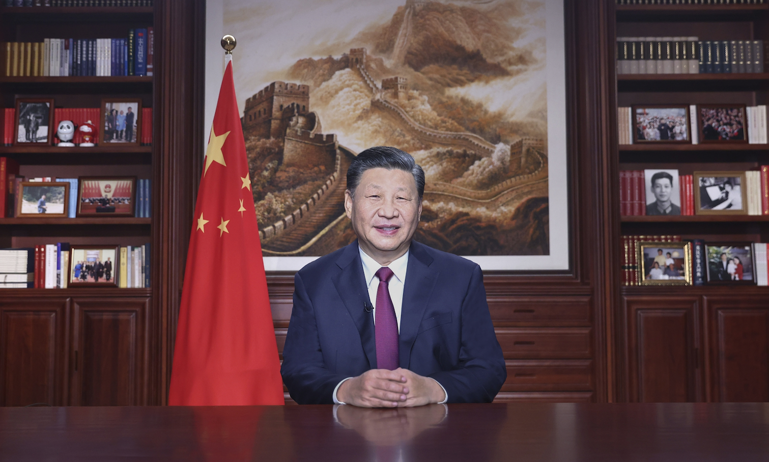 Le président chinois Xi Jinping lors de ses vœux télévisés pour le Nouvel An, le 31 décembre 2022. (Source : GT)