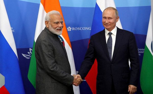 Le Premier ministre indien Narendra Modi et le président russe Vladimir Poutine à l'île Russky, Primorsky Krai en Russie, le 4 septembre 2019. (Source : Wikimedia Commons)