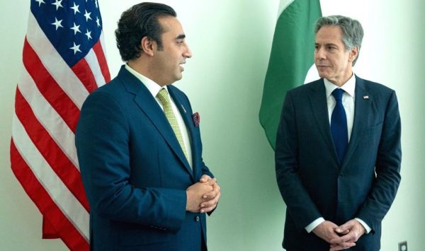 Le ministre pakistanais des Affaires étrangères Bilawal Bhutto reçoit le secrétaire d'État américain Antony Blinken, à Islamabad, le 19 mai 2022. (Source : Prokerala)
