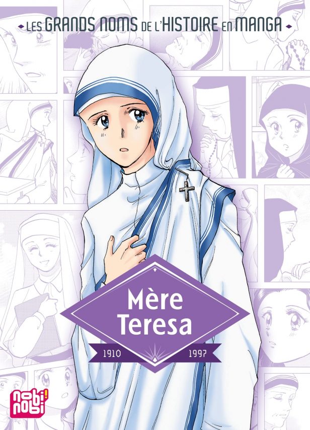 Couverture de la bande dessinée "Mère Teresa", scénario et dessin Nao Yazawa, Nobi Nobi. (Crédit : Nobi Nobi)