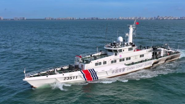Un navire garde-côtes chinois en pleine patrouille dans la province de Hainan, le 14 octobre. (Wang Ji(Source : WP)