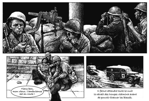 Image extraite de « Sale » guerre en Indochine, scénario Natalie Nie, dessin Chongrui Nie, Mosquito (crédit Mosquito).