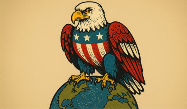 L'aigle américain enserrant le monde dans ses griffes. Source : Copilot DR.